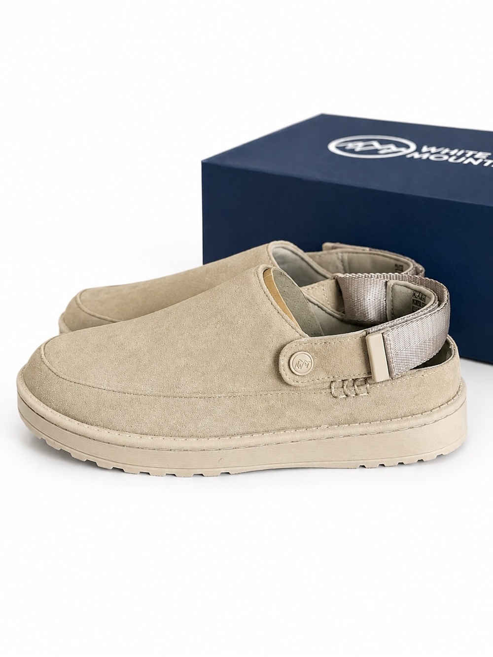 White Mountain Beige Suede Slip-On Clog 9.5